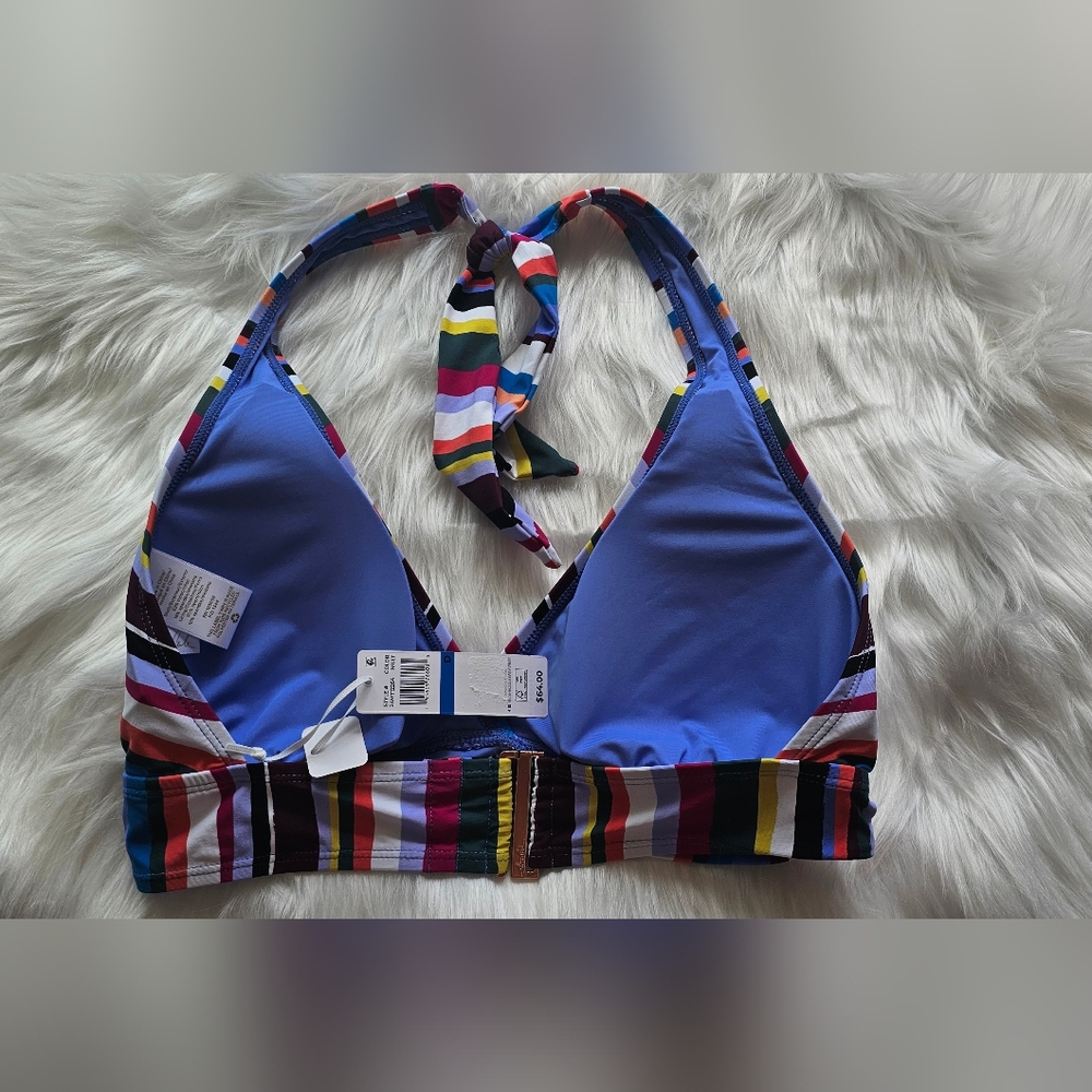 Anne Cole Women's Marilyn Striped Halter Bikini Top - Multi Color Stripe - Picture 5 of 9
